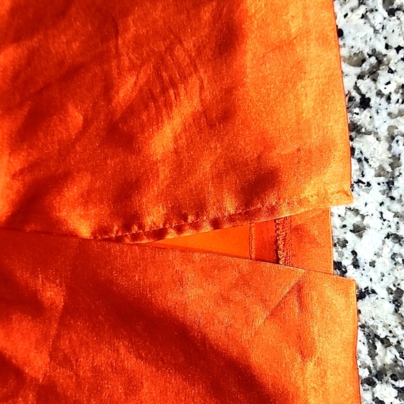 Orange Satin Strapless Mini Dress with Slit - Picture 4 of 4